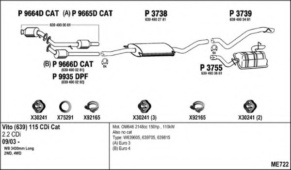 FENNO ME722 Exhaust System